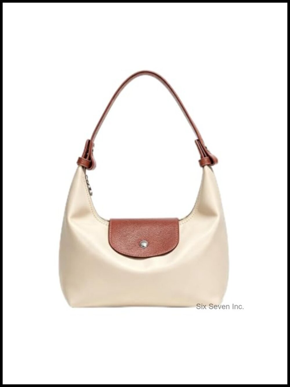 Mini Nylon Crossbody Bag Vegan Leather Trim 3-in-1 Hobo Shoulder Purse